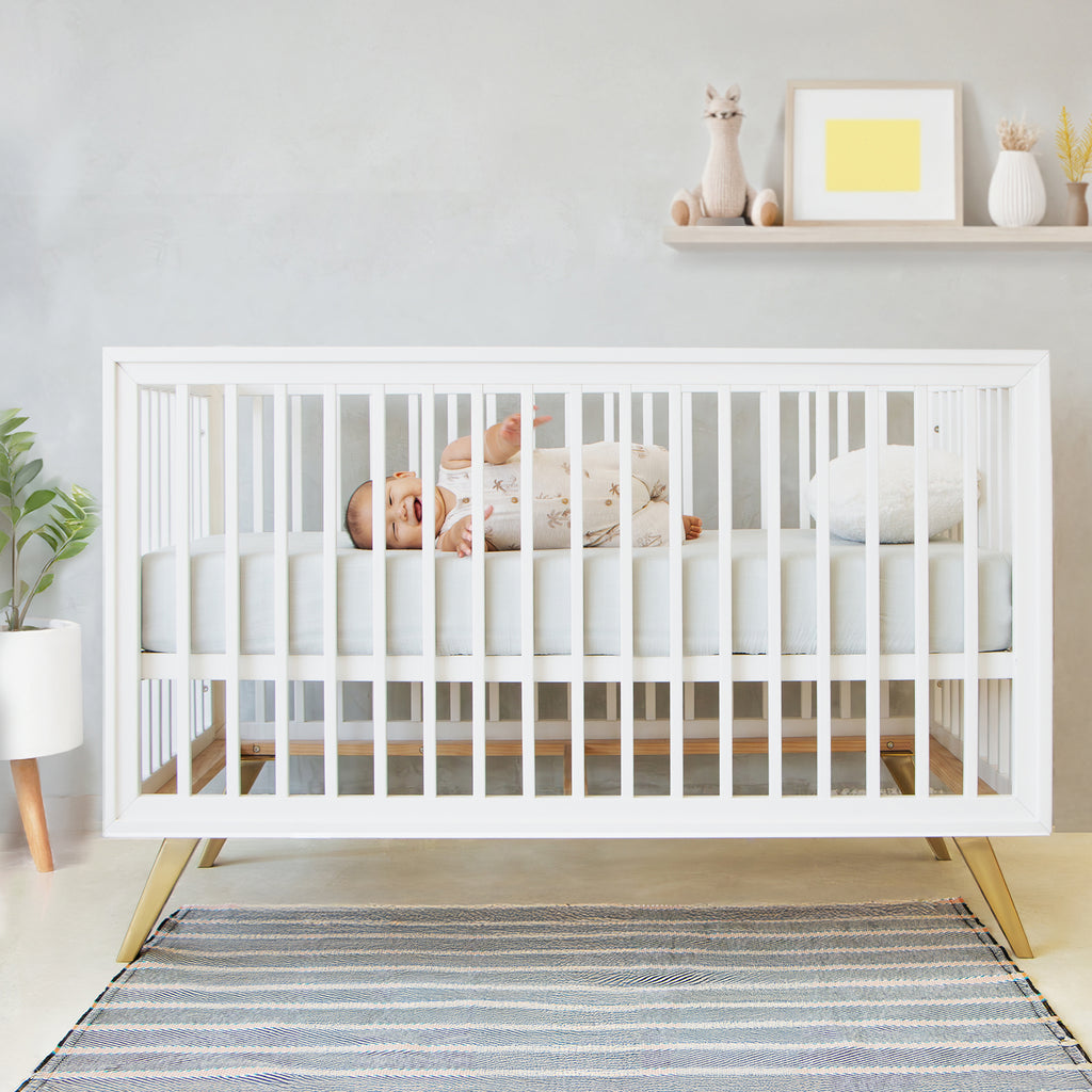 Modern white crib online